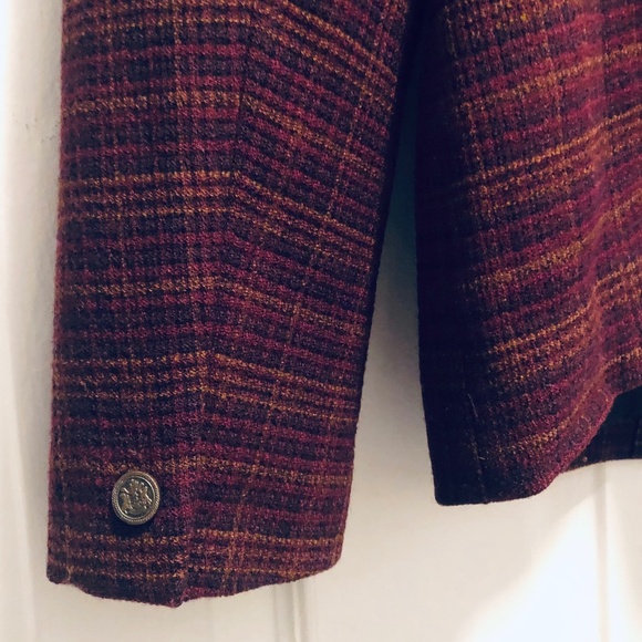 Wool Tweed Coin-Button Velvet Collar Jacket - Picture 4 of 11